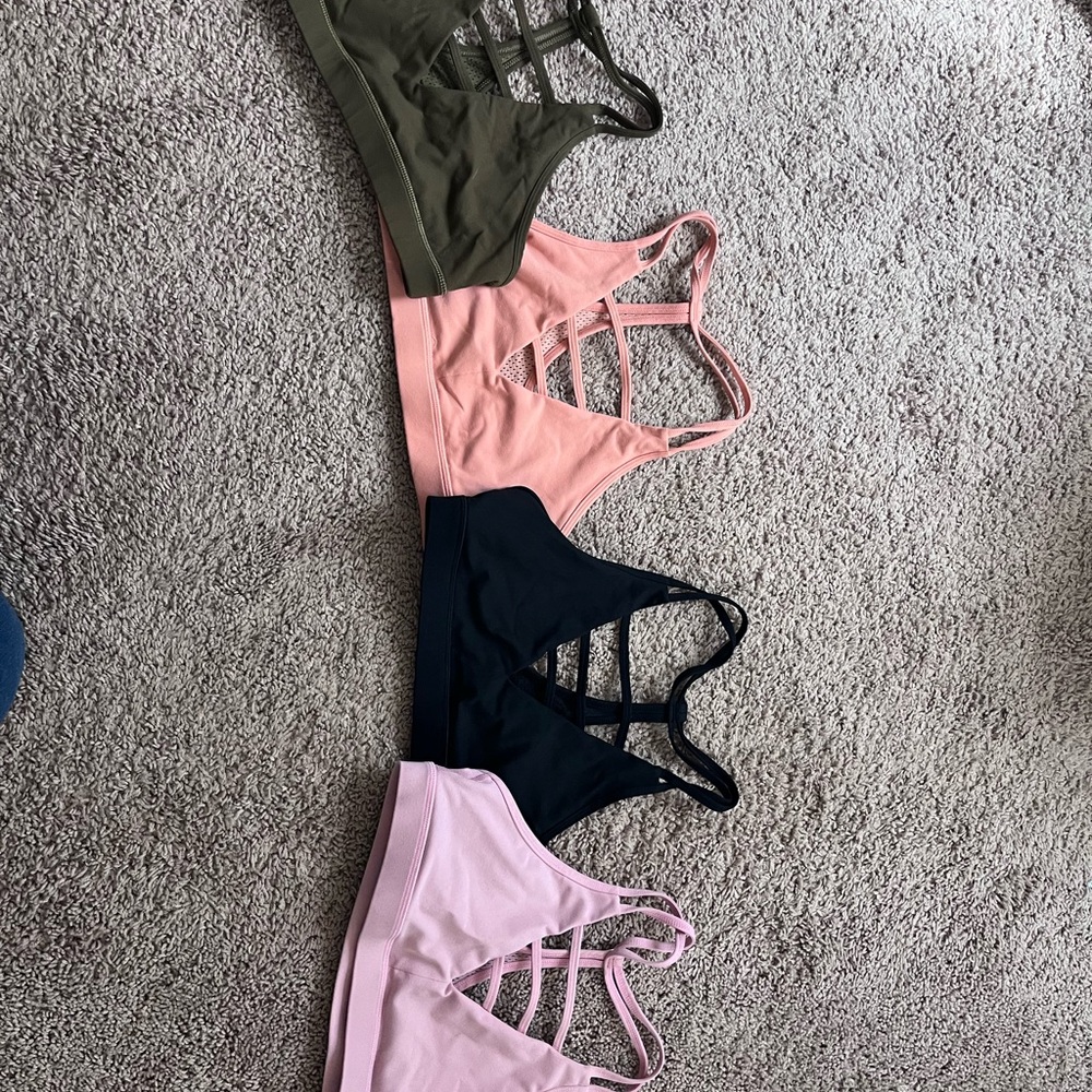 ZYIA Strappy Sports Bra Collection - Olive, Pink, Black, Lavender